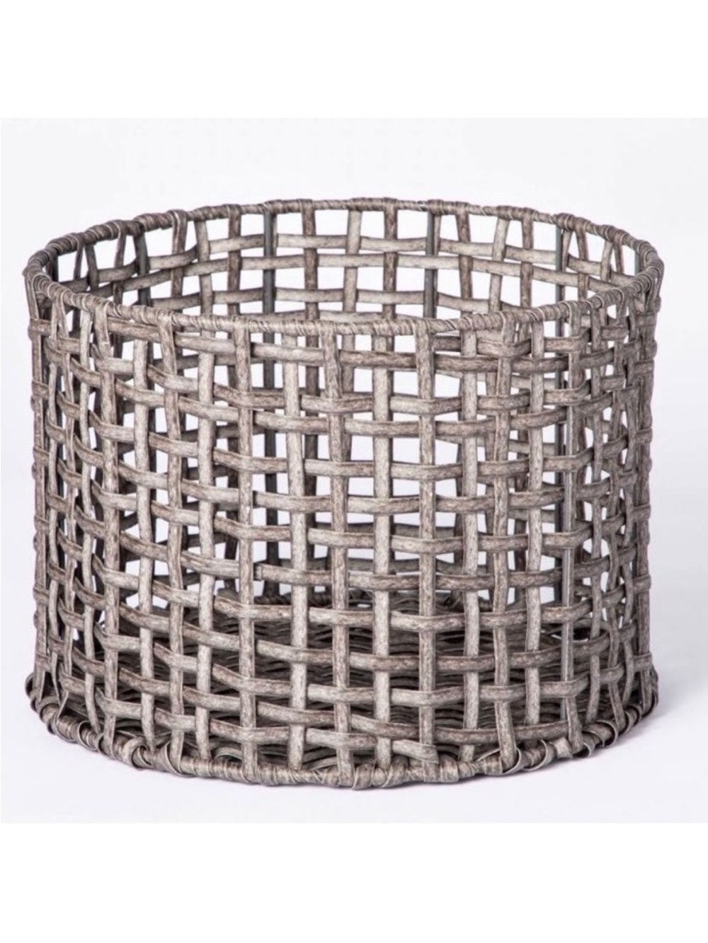 Gray Rattan Outdoor Basket-Threshold designed with Studio McGee